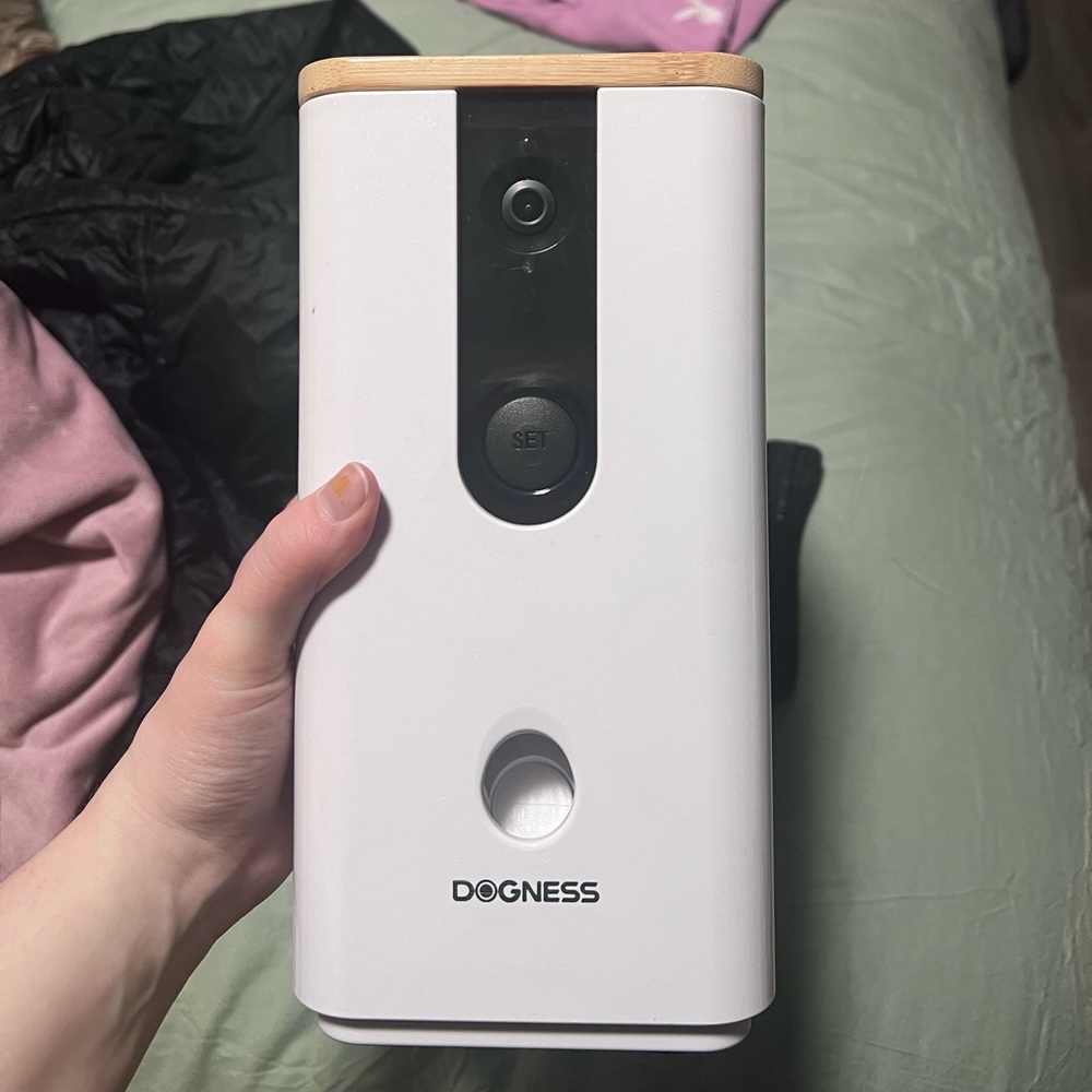 Pet camera and treat dispenser with night vision